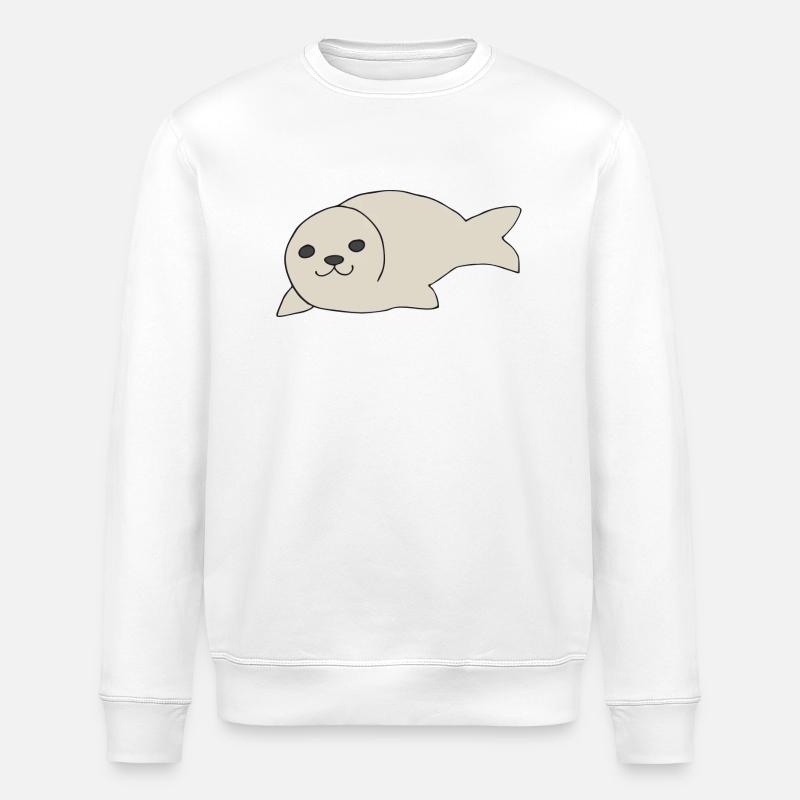 robbe cute - Stanley/Stella Unisex Bio-Sweatshirt ROLLER - Weiß