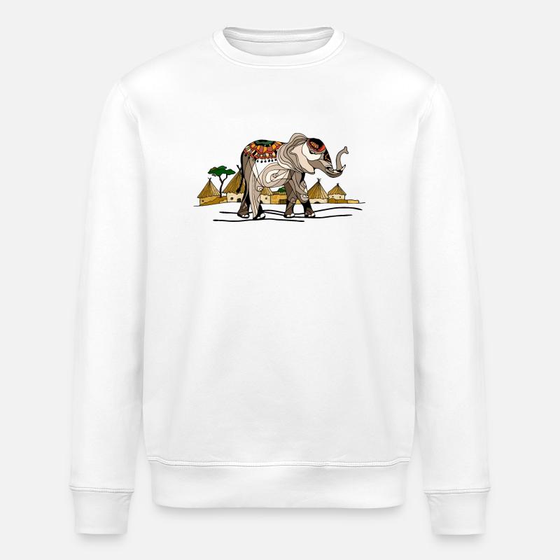 Elephant - Stanley/Stella ROLLER Unisex Organic Sweatshirt - white