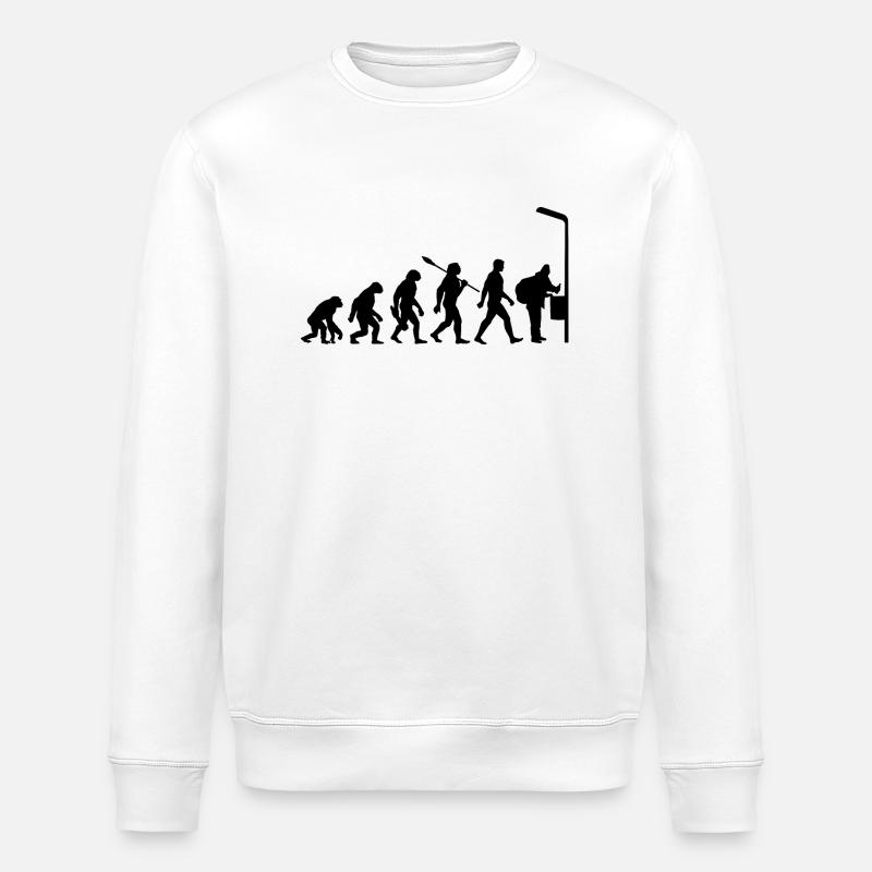 Evolution - Collecting Bottles - Poverty - Stanley/Stella ROLLER Unisex Organic Sweatshirt - white