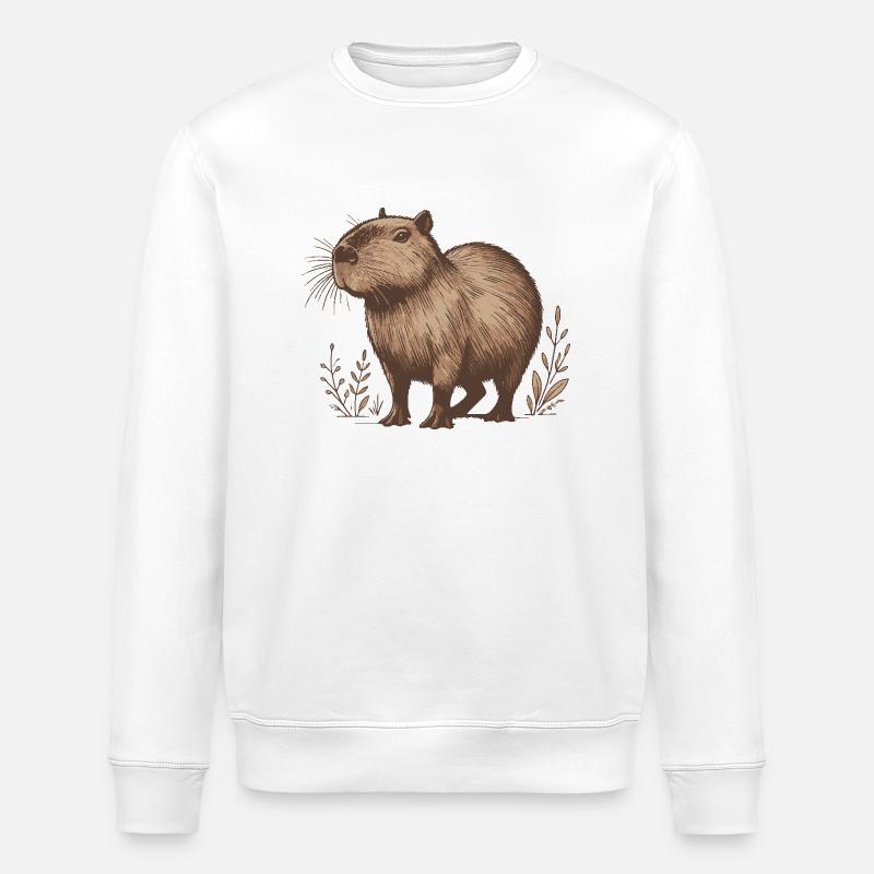 Capybara - Stanley/Stella ROLLER Unisex Organic Sweatshirt - white