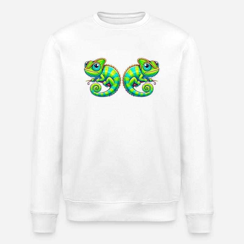 Chameleon Comic - Stanley/Stella ROLLER Unisex Organic Sweatshirt - white