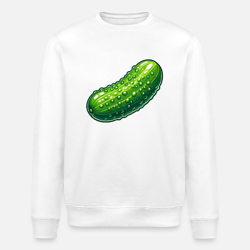 Curved pickle - Stanley/Stella ROLLER Unisex Organic Sweatshirt - white
