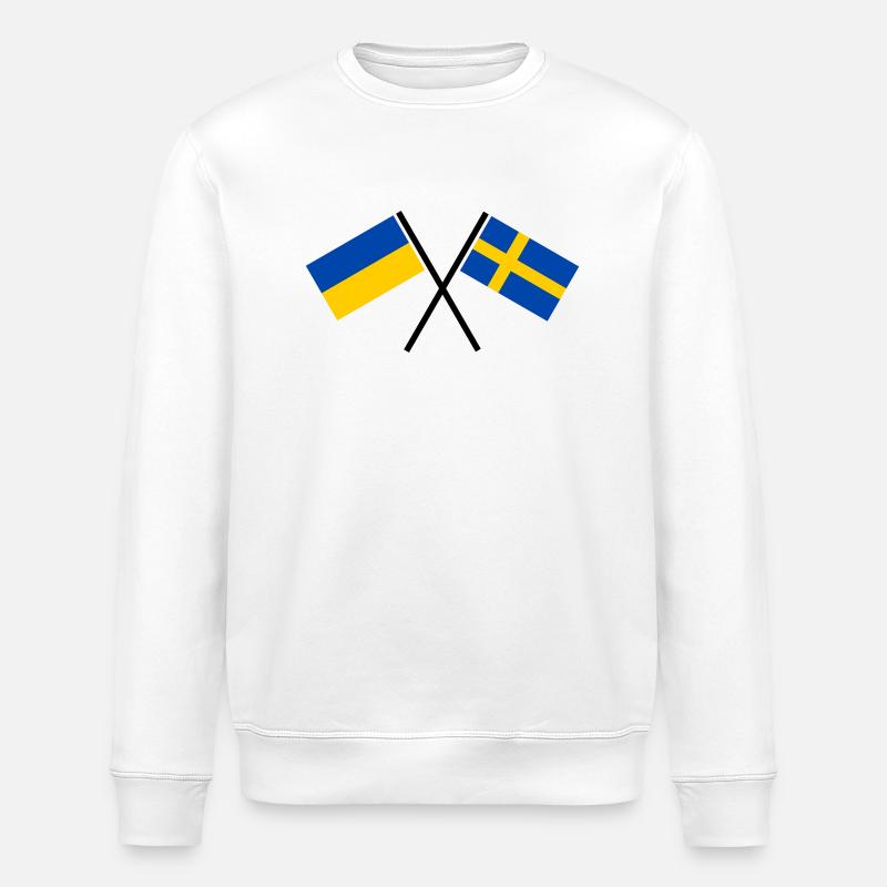 Suède + Ukraine - Sweat bio ROLLER Stanley/Stella Unisexe - blanc