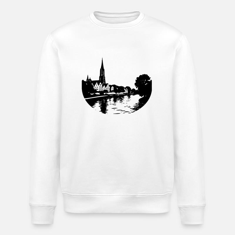 Danube in Ulm - Stanley/Stella ROLLER Unisex Organic Sweatshirt - white