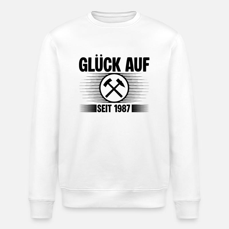 Glueck auf seit 1987 - Stanley/Stella Unisex Bio-Sweatshirt ROLLER - Weiß