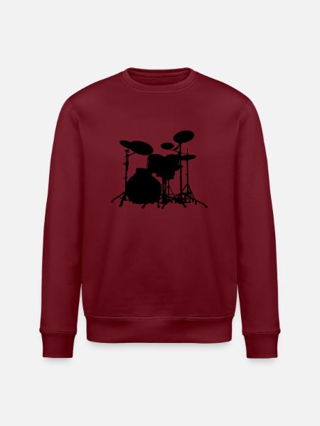 drums - Stanley/Stella ROLLER Unisex Organic Sweatshirt - white
