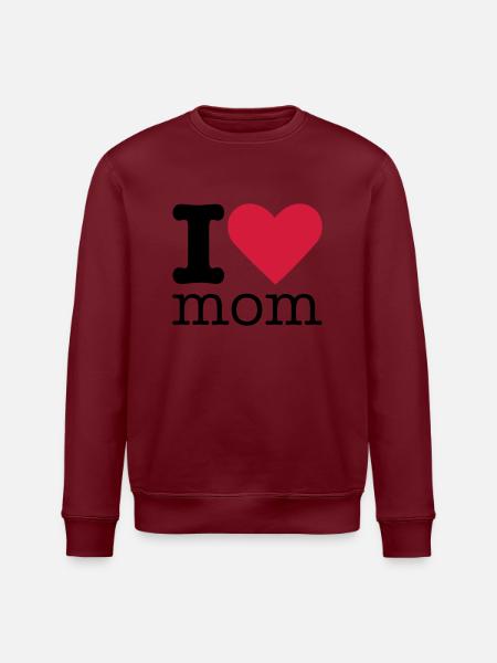 I Love Mom - Stanley/Stella Unisex Bio-Sweatshirt ROLLER - Weiß