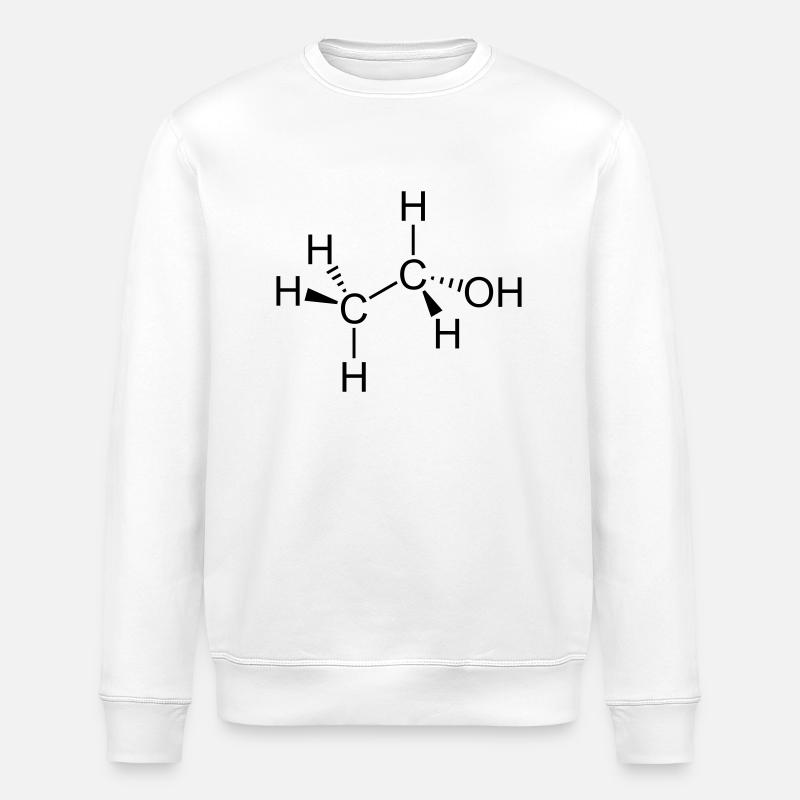 Ethanol Alcohol Molecule - Stanley/Stella ROLLER Unisex Organic Sweatshirt - white