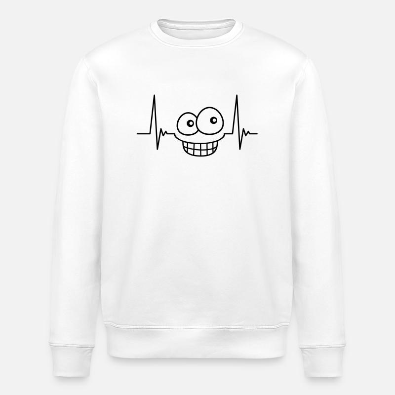 grinface_pulse_1c - Stanley/Stella ROLLER Unisex Organic Sweatshirt - white