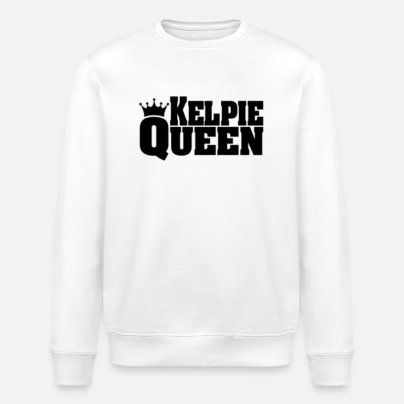 KELPIE QUEEN Australian Kelpie - Stanley/Stella ROLLER Unisex Organic Sweatshirt - white