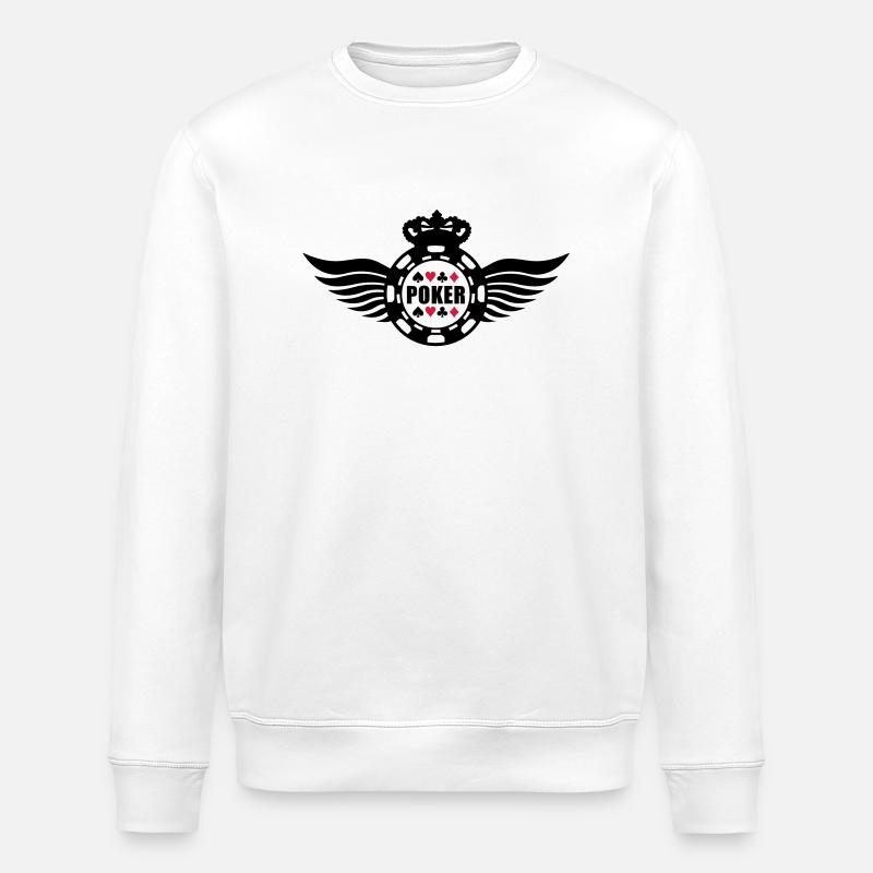 poker_king_wings_f2 - Stanley/Stella Unisex Bio-Sweatshirt ROLLER - Weiß