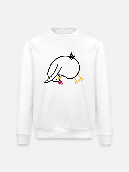 Yoga-Huhn "Hund" - Stanley/Stella Unisex Bio-Sweatshirt ROLLER - Weiß