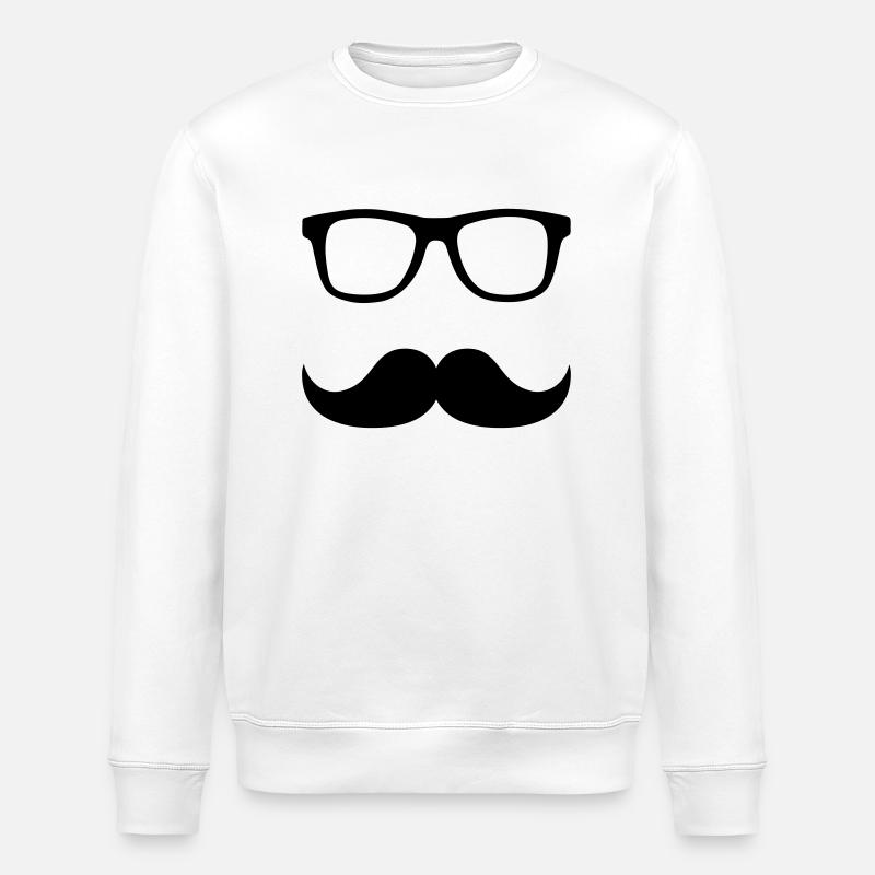 Mustache Lunettes - Sweat bio ROLLER Stanley/Stella Unisexe - blanc