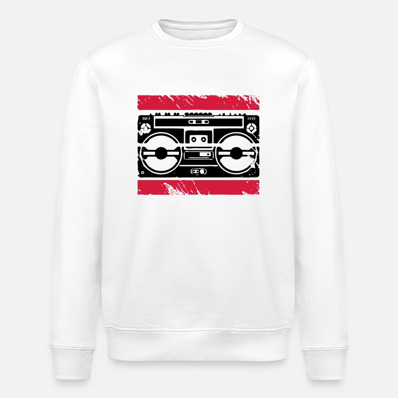 Ghetto Blaster logo - Stanley/Stella ROLLER Unisex Organic Sweatshirt - white