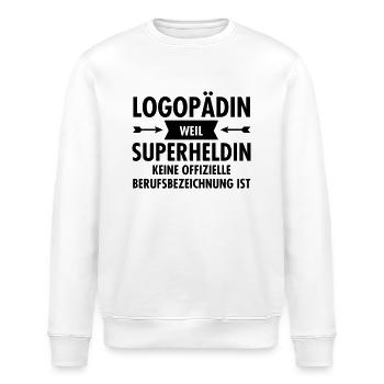 Logopädin - Superheldin - Stanley/Stella Unisex Bio-Sweatshirt ROLLER - Weiß - Vorne - Nik (191cm)