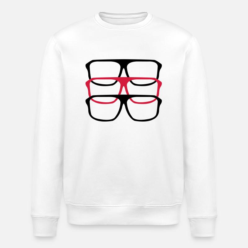 brille_03 - Stanley/Stella Unisex Bio-Sweatshirt ROLLER - Weiß