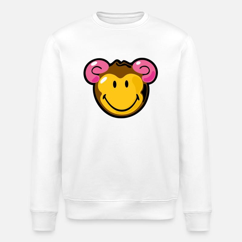 Smiley Monkey - Sweat bio ROLLER Stanley/Stella Unisexe - blanc