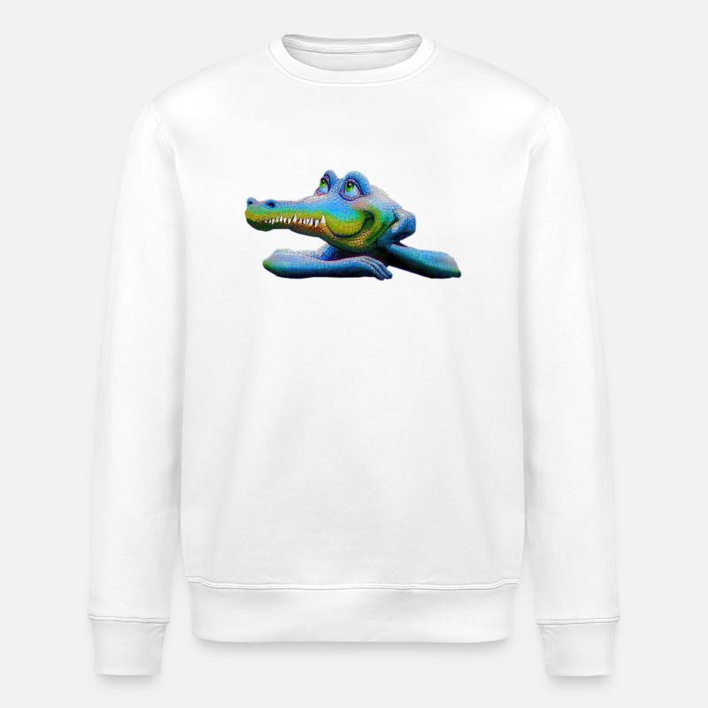 Crocodile Retro Amstrad - Mascotte 01 - Sweat bio ROLLER Stanley/Stella Unisexe - blanc