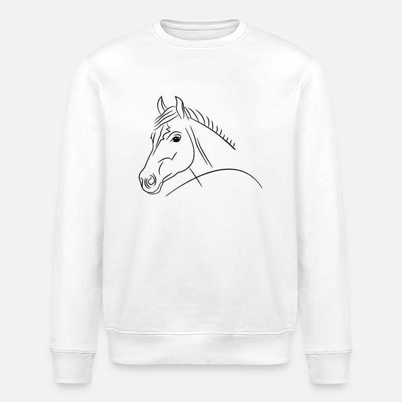 Pferdekopf-Illustration - Stanley/Stella Unisex Bio-Sweatshirt ROLLER - Weiß