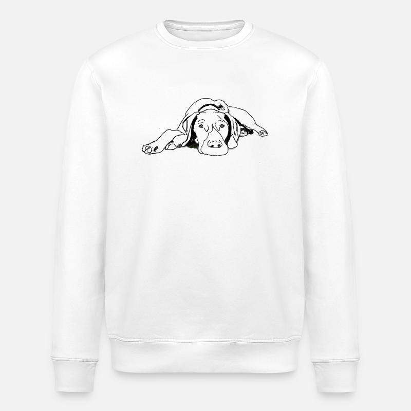 Pointer German Shorthair - Stanley/Stella ROLLER Unisex Organic Sweatshirt - white