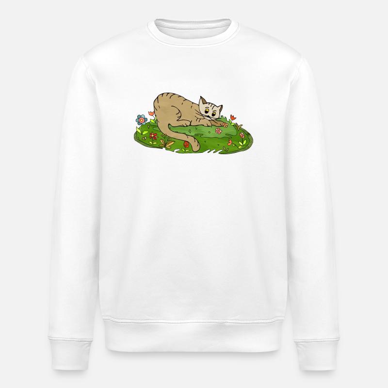 Chat - Sweat bio ROLLER Stanley/Stella Unisexe - blanc