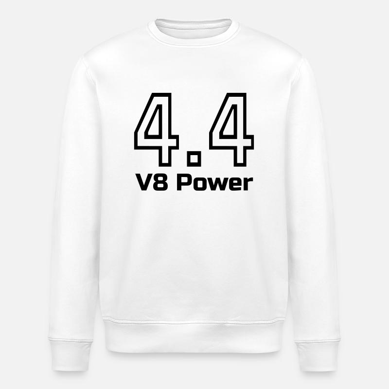 4.4 Puissance du V8 - Sweat bio ROLLER Stanley/Stella Unisexe - blanc