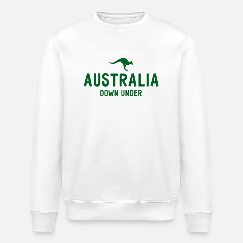 Australia - Down Under - Australia - Kangaroo - Stanley/Stella ROLLER Unisex Organic Sweatshirt - white