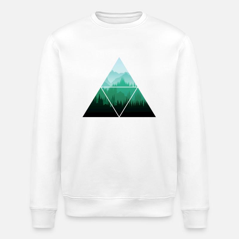 Forest Triangle Tree - Stanley/Stella ROLLER Unisex Organic Sweatshirt - white