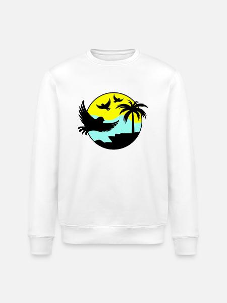 paradise birds 02 - Stanley/Stella Unisex Bio-Sweatshirt ROLLER - Weiß