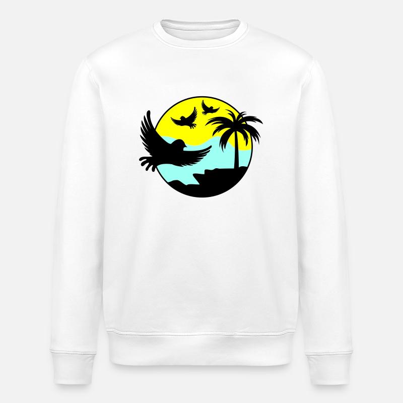 paradise birds 02 - Stanley/Stella Unisex Bio-Sweatshirt ROLLER - Weiß