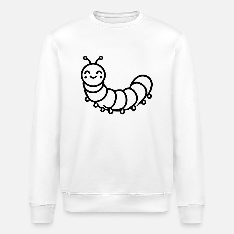 Caterpillar Butterfly Worm - Stanley/Stella ROLLER Unisex Organic Sweatshirt - white