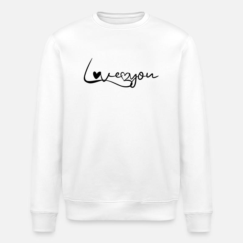 Love you Herz - Stanley/Stella Unisex Bio-Sweatshirt ROLLER - Weiß