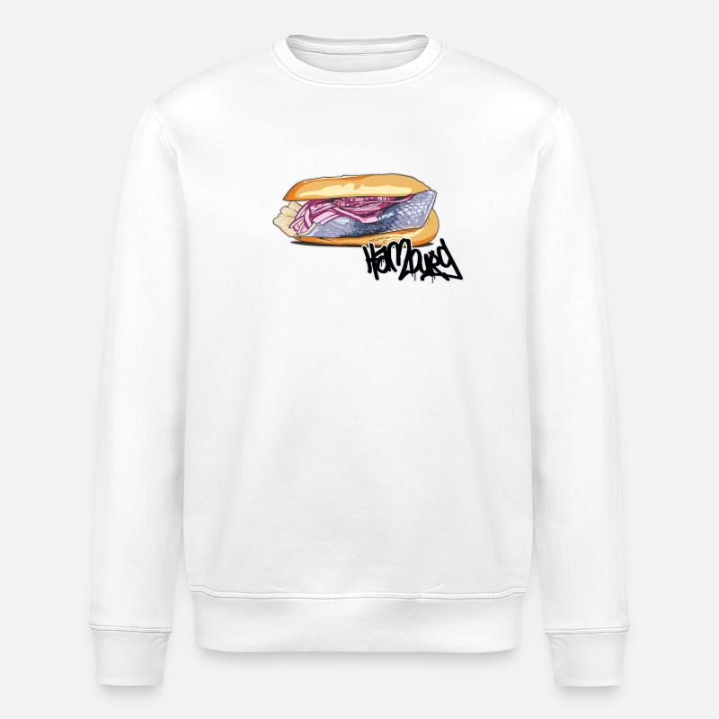Rouleaux de poisson // Illustration - Sweat bio ROLLER Stanley/Stella Unisexe - blanc
