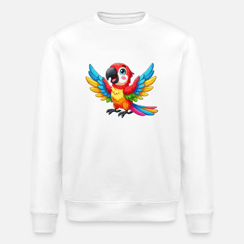 Papagei - Stanley/Stella Unisex Bio-Sweatshirt ROLLER - Weiß
