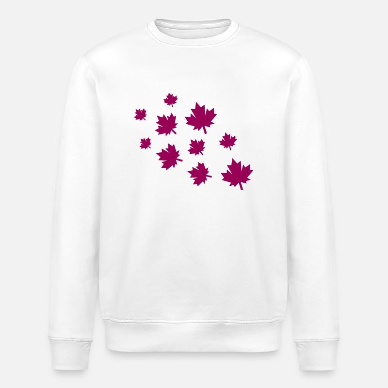 Feuilles d’érable - Sweat bio ROLLER Stanley/Stella Unisexe - blanc
