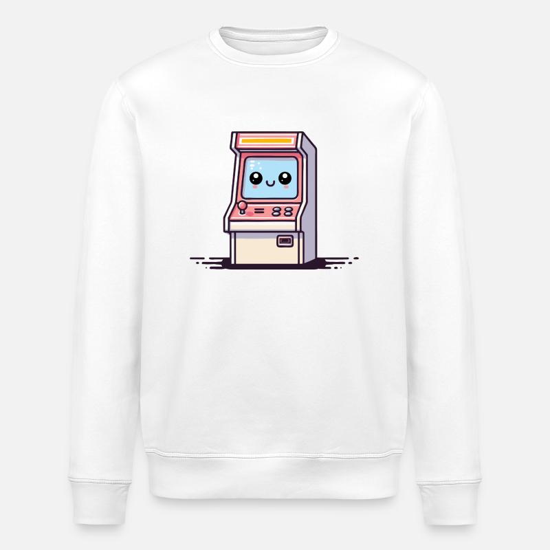 Borne d’arcade heureuse - Sweat bio ROLLER Stanley/Stella Unisexe - blanc