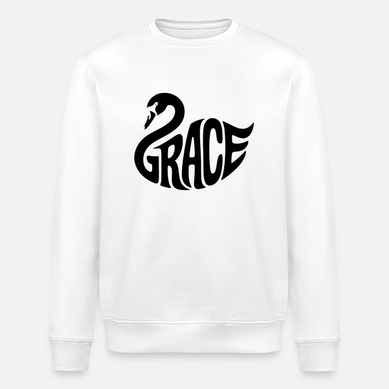 Grace - Cool Swan Logo - Stanley/Stella ROLLER Unisex Organic Sweatshirt - white