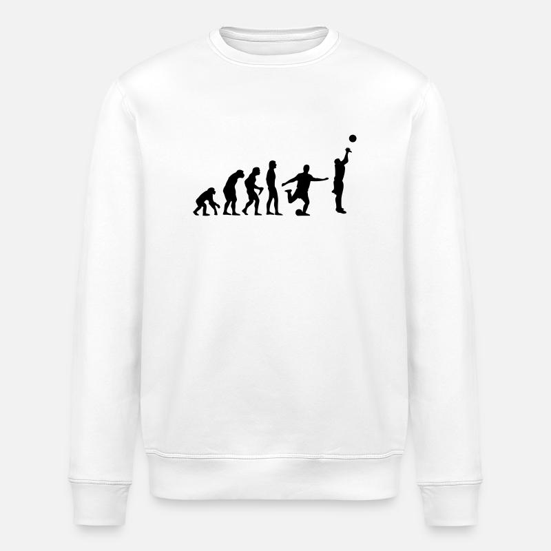 Basketball Evolution Fussball - Stanley/Stella Unisex Bio-Sweatshirt ROLLER - Weiß