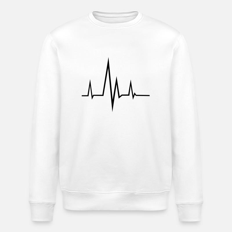 Pulse - Frequency - Heartbeat - Stanley/Stella ROLLER Unisex Organic Sweatshirt - white