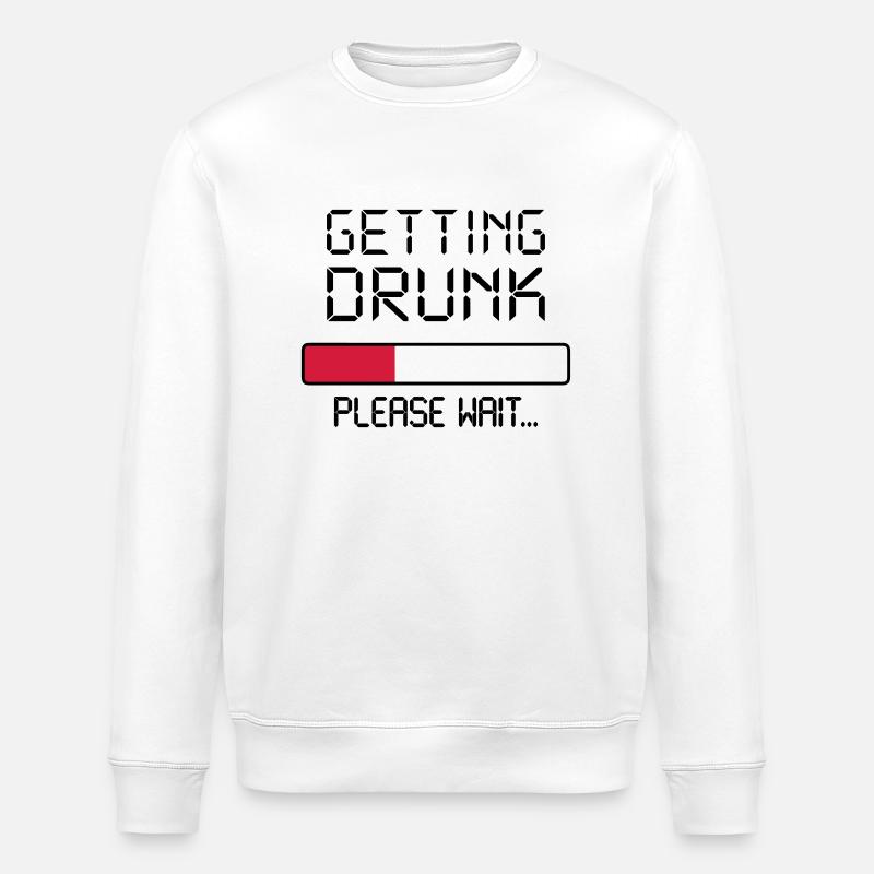 getting drunk - Stanley/Stella ROLLER Unisex Organic Sweatshirt - white