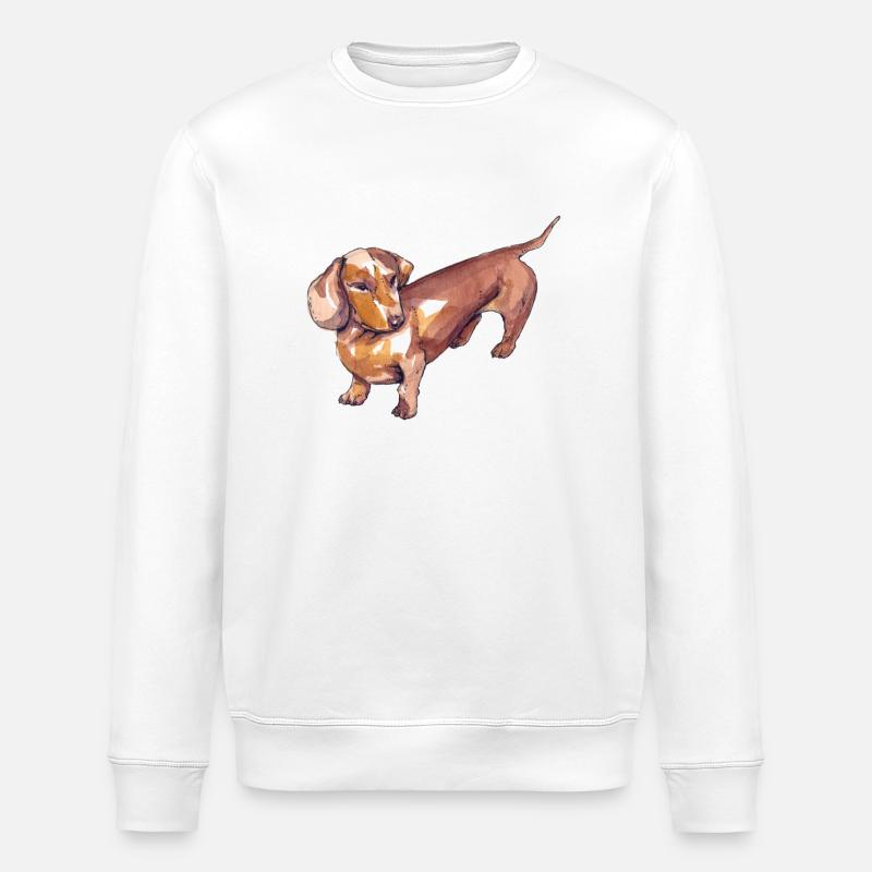dachshund - Stanley/Stella ROLLER Unisex Organic Sweatshirt - white