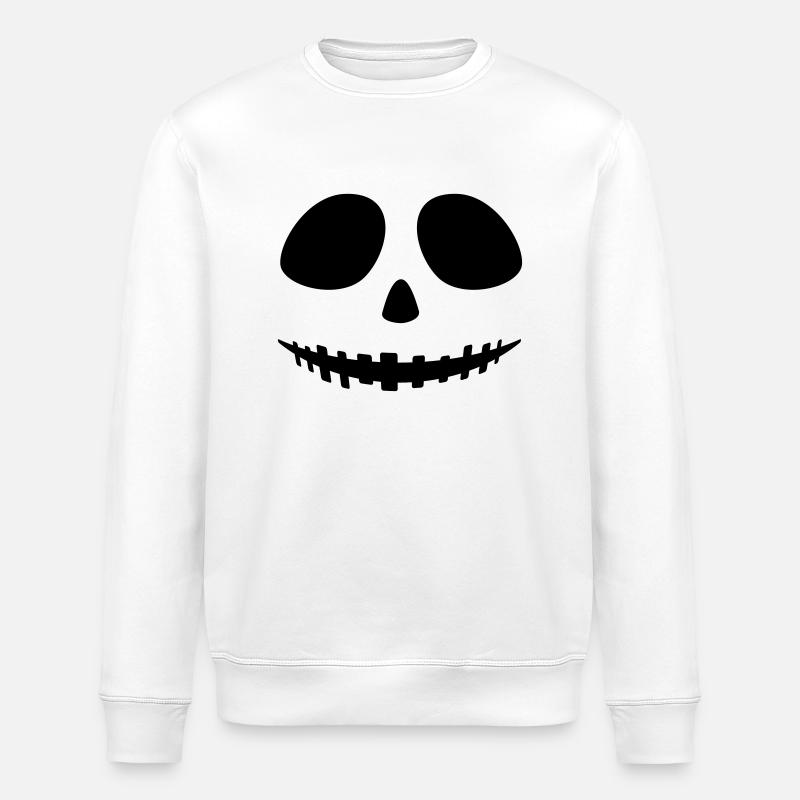 Halloween Gesicht 1c - Stanley/Stella Unisex Bio-Sweatshirt ROLLER - Weiß