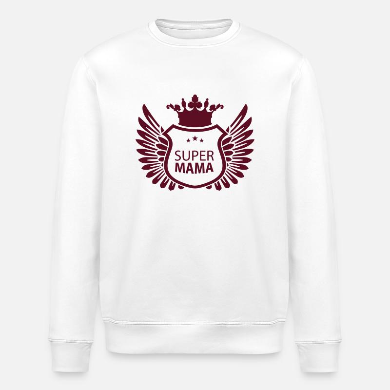 Supermama - Stanley/Stella Unisex Bio-Sweatshirt ROLLER - Weiß