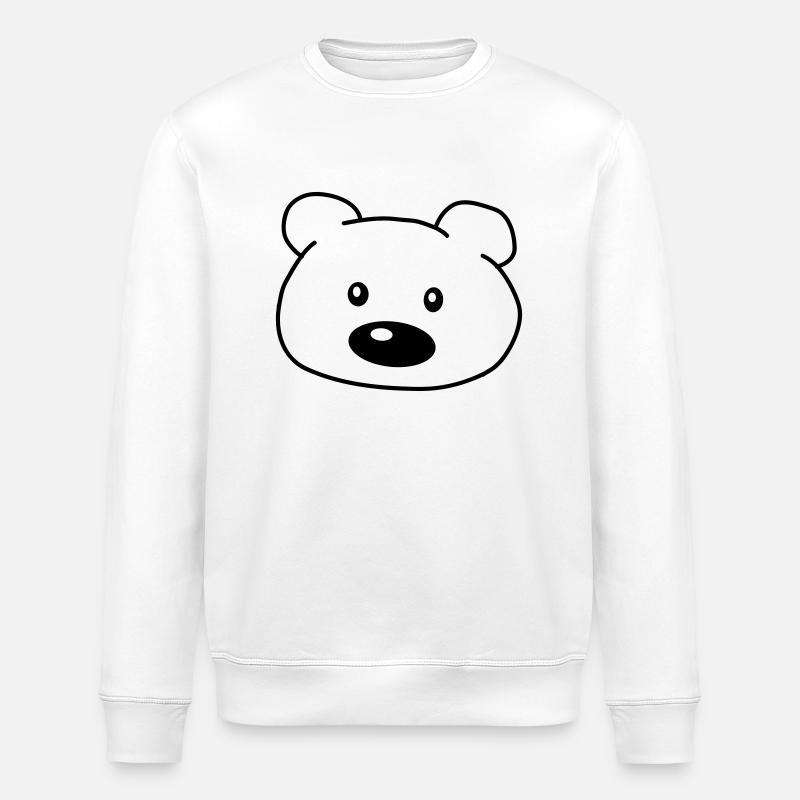 Bear Head - Stanley/Stella ROLLER Unisex Organic Sweatshirt - white