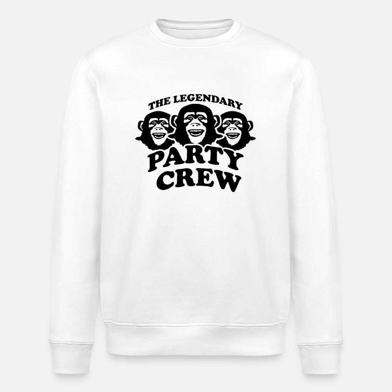 monkey_party_crew_kl1 - Stanley/Stella Unisex Bio-Sweatshirt ROLLER - Weiß
