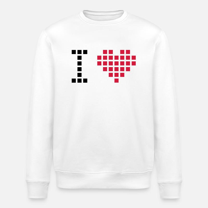 i love pixel - Stanley/Stella Unisex Bio-Sweatshirt ROLLER - Weiß