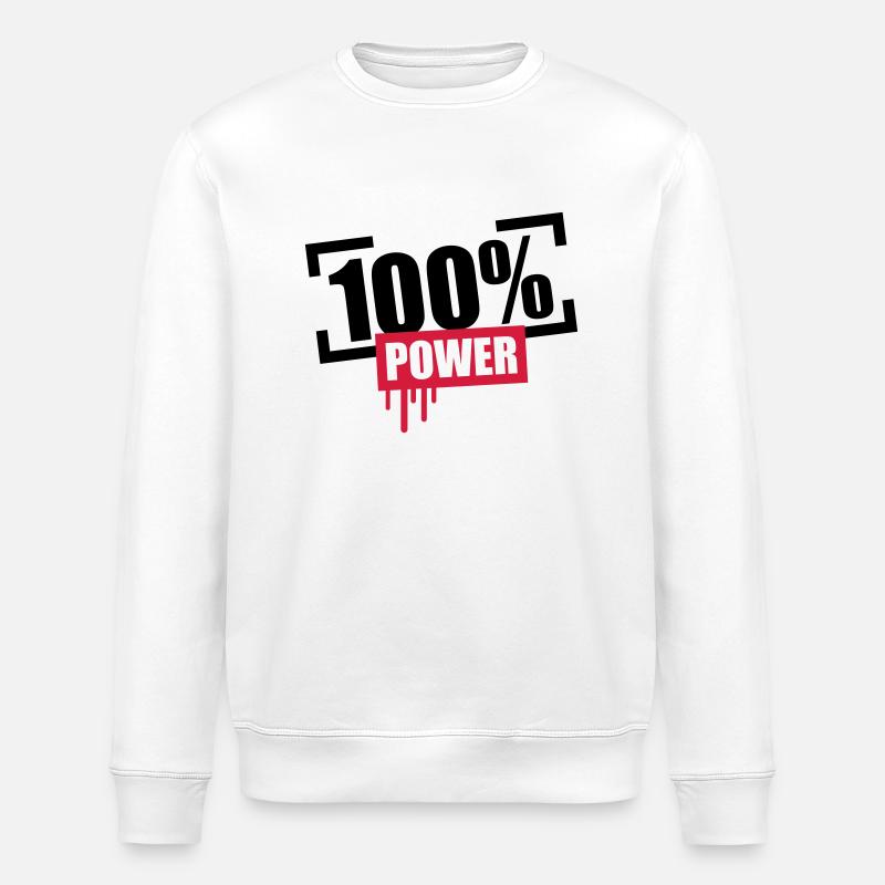 100 % Power Stempel - Stanley/Stella Unisex Bio-Sweatshirt ROLLER - Weiß
