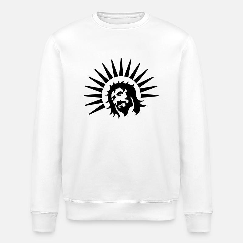Jésus qui brille - Sweat bio ROLLER Stanley/Stella Unisexe - blanc