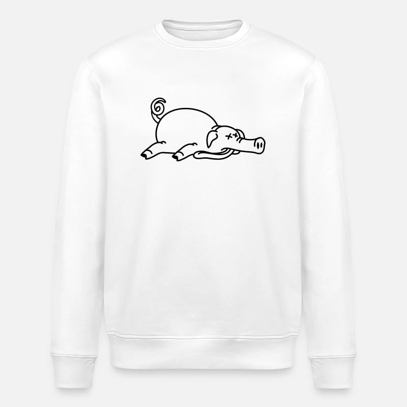 Totes Schwein am Boden - Stanley/Stella Unisex Bio-Sweatshirt ROLLER - Weiß