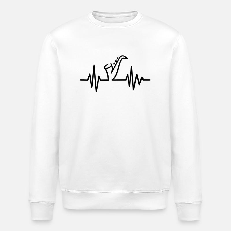 Saxophone - Stanley/Stella ROLLER Unisex Organic Sweatshirt - white
